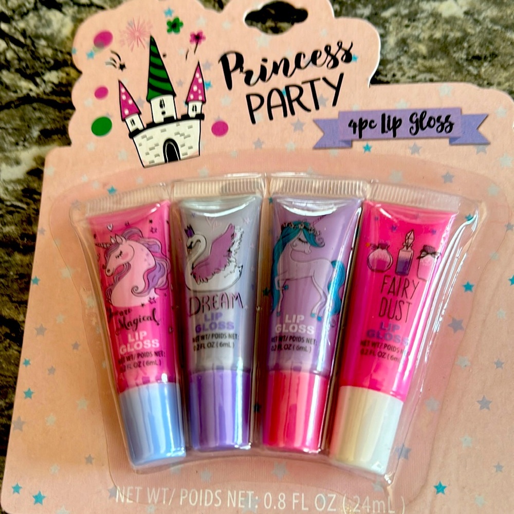 4. Pack of purple and pink lip gloss from prom princess party.
